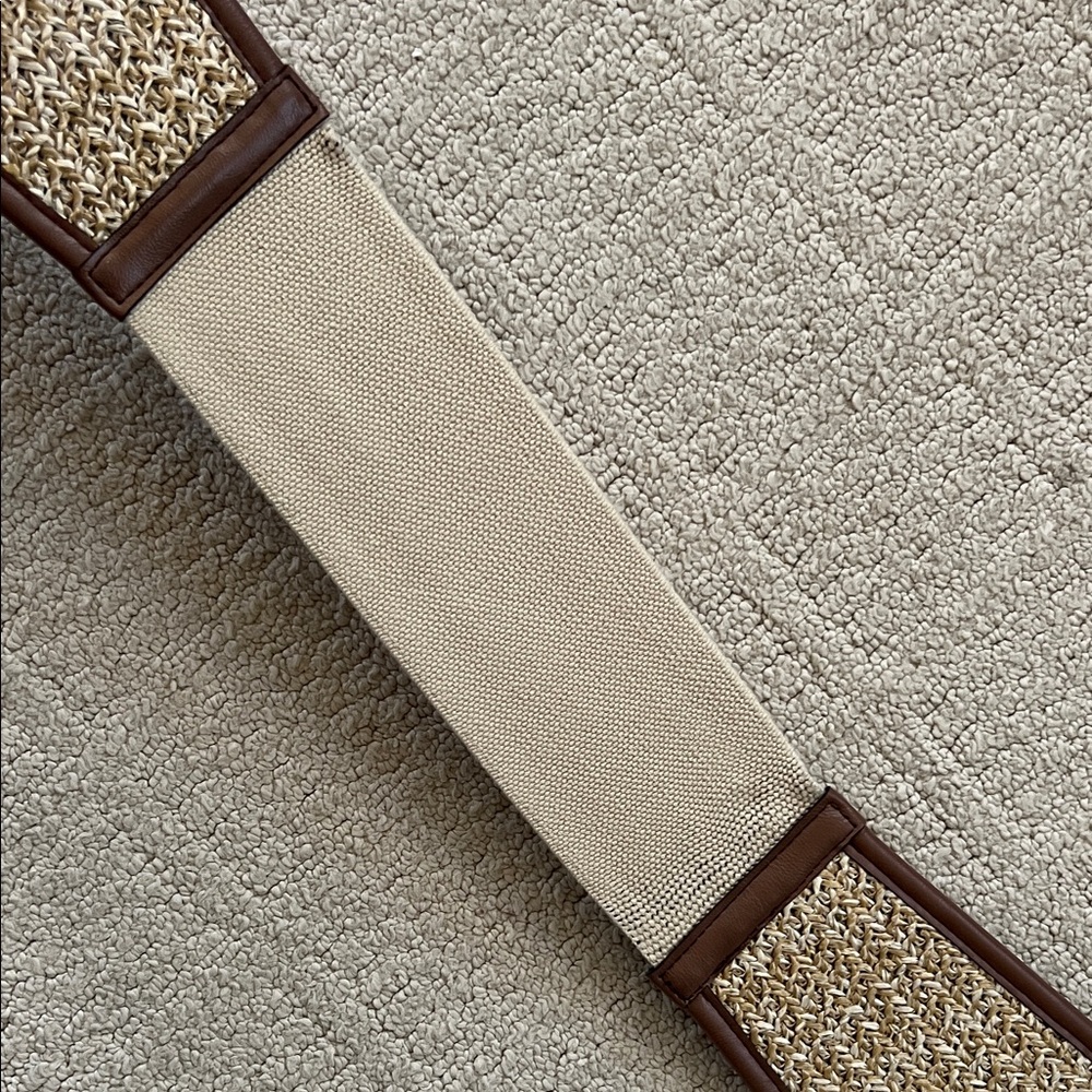 WHBM Brown Raffia Woven Belt with Leather Accents - Picture 8 of 8